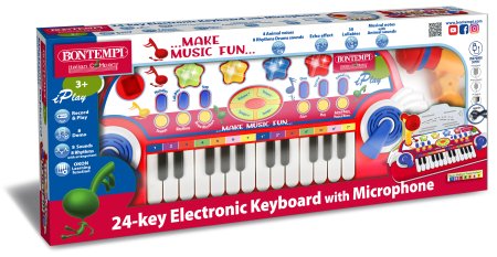 BONTEMPI 24-klahviline elektrooniline klaviatuur mikrofoniga, 122932 