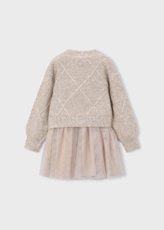 MAYORAL Varrukateta kleit ja kampsun, beige vigo, cm 