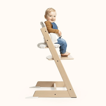 STOKKE söögitool koos turvakaare ja vastsündinu komplektiga TRIPP TRAPP, white, grey NBS, 685900 