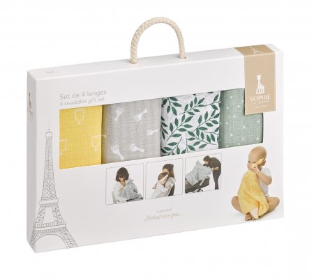VULLI beebirätik SOPHIE LA GIRAFE, 4 tk. 70x70 cm, 850800 850800