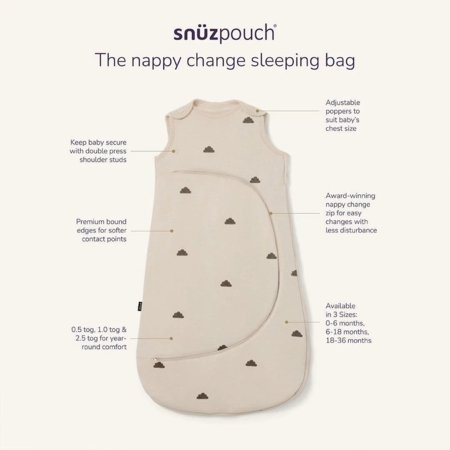 SNUZPOUCH magamiskott, 6-18 k., 1.0 TOG, Cashmere Cross, SW008CE 