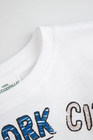 COCCODRILLO lühikeste varrukatega t-särk, valged, WC6143208LBD-001-098, 98 