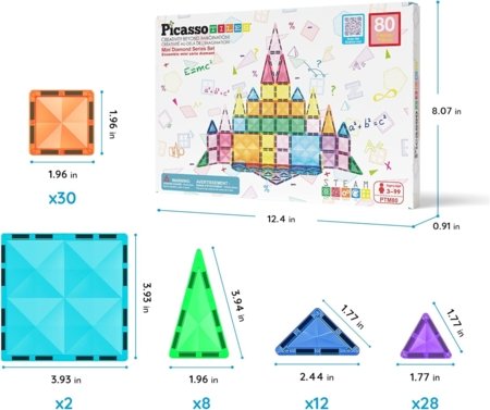 PICASSO TILES magnetkonstruktor 80 tk., PTM80 