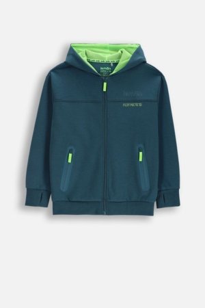 COCCODRILLO hooded pullover with zipper, green, size 