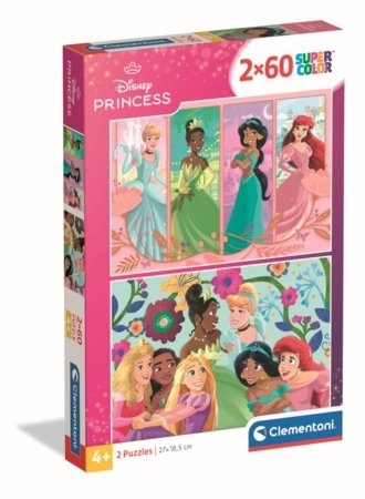CLEMENTONI LASTELE PUZZLE Disney Princess 2025, 2x60 tk,, 24824 