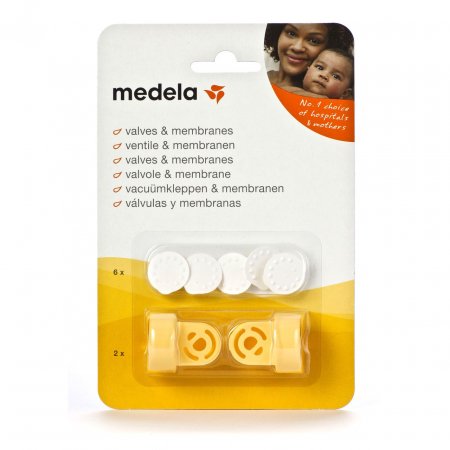 MEDELA Harmony ja Swing rinnapumba klappi (kollane) 2tk + 6 tk membraani (valge) 800,0727