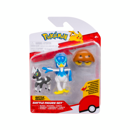POKEMON Blitzle, Kabuto ja Quaxwell figuurid, 3 tk, PKW4094 
