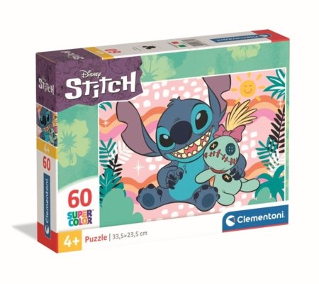 CLEMENTONI LASTELE PUZZLE Disney Stitch, 60 tk,, 26331 