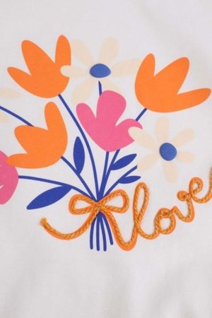 COCCODRILLO lühikeste varrukatega särk FLOWER PARADISE GIRL KIDS, valge, WC5143201FGK-001-122, 122 cm 