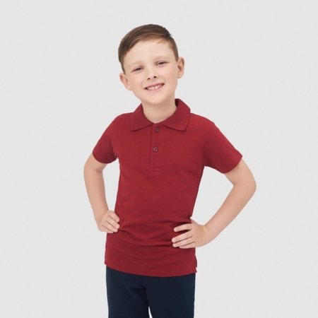 MAMAJUM lühikeste varrukatega polo särk, 10-000005, kirsi värv, 158/164 cm 