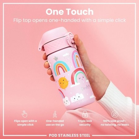 ION8 roostevabast terasest veepudel, Rainbows, 400 ml. ,I8SS400PPRAINB 