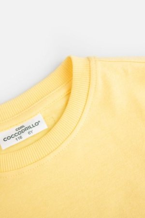 COCCODRILLO lühikeste varrukatega särk SAGE TIME BOY KIDS, kollane, WC5143203SBK-004-122, 122 cm 