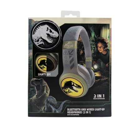JURASSIC WORLD valgustusega Bluetooth-kõrvaklapid, HMJW-BTLI-TREX 