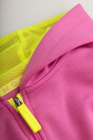 COCCODRILLO hooded pullover with zipper, pink, size 