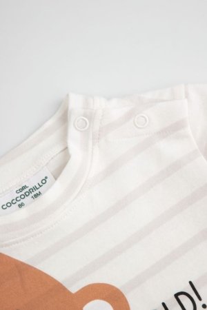 COCCODRILLO pikkade varrukatega t-särk, kreemi värv, 