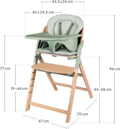 LIONELO söötmistool MEGAN, Green wood 