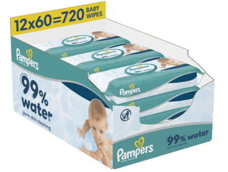 PAMPERS niisked salvrätikud Wipes Aqua, 12x60 vnt., 80871787 