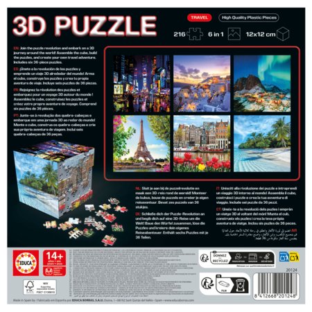 EDUCA 3D puzzle Cube Travels, 216 tk, 20124 