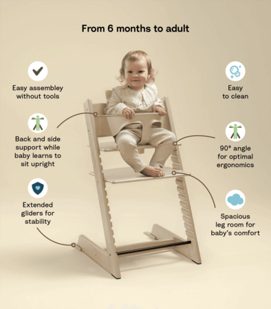STOKKE söögitool koos turvakaare ja vastsündinu komplektiga TRIPP TRAPP, storm grey, grey NBS, 686000 