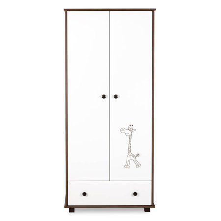 KLUPŚ kahe uksega kapp GIRAFFE, White/Walnut 