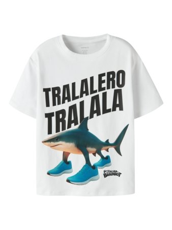 NAME IT BRAINROT lühikeste varrukatega t-särk, 13260401-F4F5F0, 