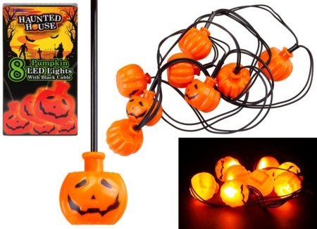 HAUNTED HOUSE LED kõrvitsate valguskomplekt, 976216 