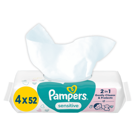 PAMPERS niisked salvrätikud SENSITIVE, 4x52 tk 
