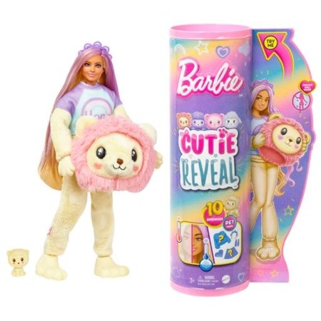 BARBIE Cutie Reveal T-särgiga nukk lõvi HKR06