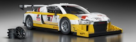 MATTEL BRICK SHOP HOT WHEELS 1:16 Elite Audi R8 LMS ehituskomplekt, JFT18 