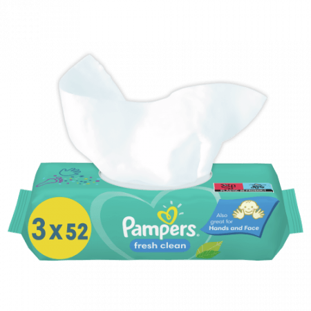 PAMPERS niisked salvrätikud Fresh Clean 3 pakki, 156 tk, 81752628 81752628