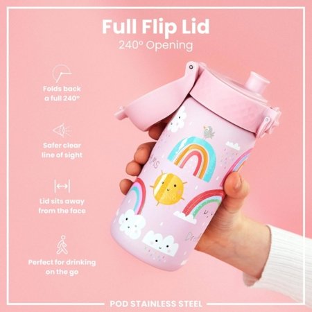 ION8 roostevabast terasest veepudel, Rainbows, 400 ml. ,I8SS400PPRAINB 