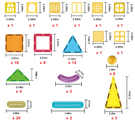 PICASSO TILES Magnetiline konstruktor ehitusplaadid 82 osa, PTE22 