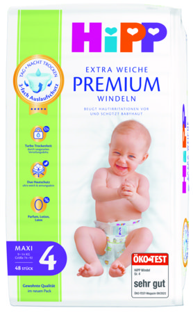 HiPP mähkmed PREMIUM, 4 suurus, 9-14 kg., 48 tk., DA92052 