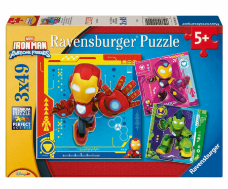 RAVENSBURGER laste pusle Iron Man & Friends, 3x49 tk, 12004192 