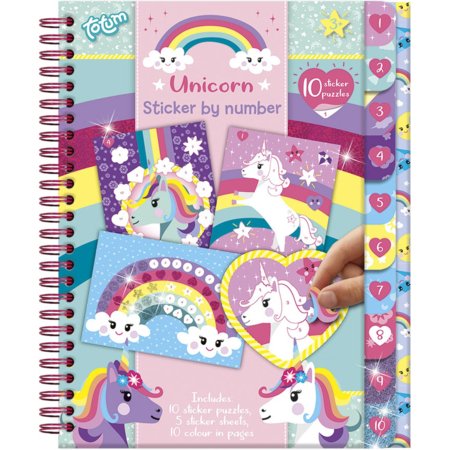 TOTUM loominguline kleebistamise raamat numbrite järgi Unicorn, 72008 
