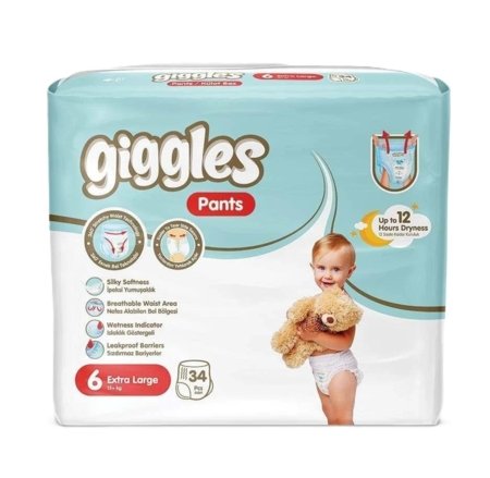 GIGGLES püksmähkmed Jumbo Junior Plus, 6 suurus, 15+ kg, 34 tk 