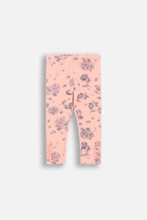 COCCODRILLO leggings FLOWERS GIRL NEWBORN, powder pink, ZC4122101FGN-033-086, 86 cm 