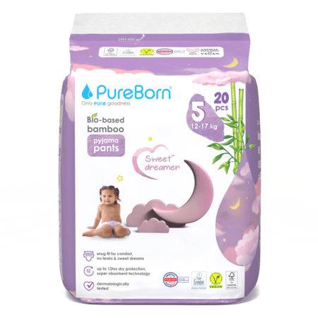 PUREBORN mähkmed, 5 suurus, 12-17 kg, 20 tk. 