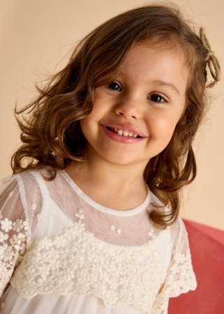 MAYORAL lühikeste varrukatega kleit, bone, 3909-37, 140 cm 