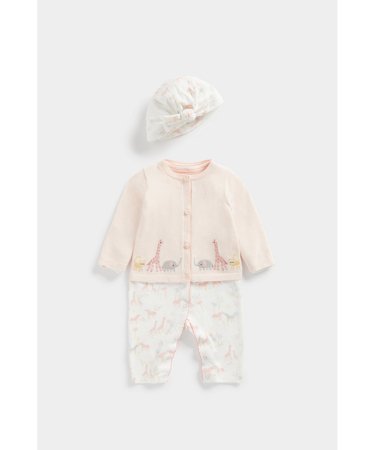 MOTHERCARE pükskostüüm, kardigan + beebimüts, EB419 