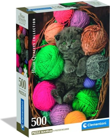 CLEMENTONI pusle Fluffy Kitten Compact, 500 tk., 35617 