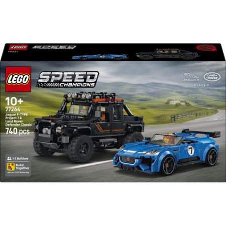 77264 LEGO® Speed Champions Jaguar Project 7 ja Land Rover Defender 