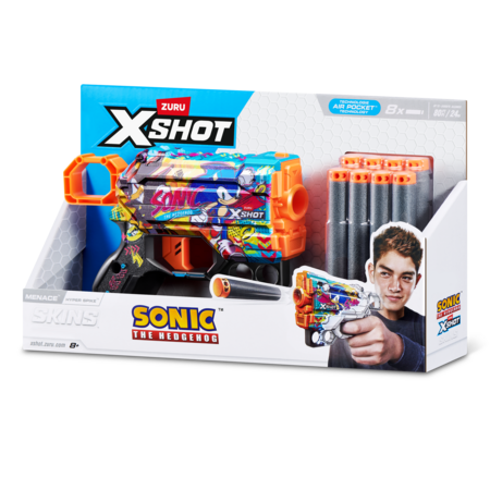 XSHOT mängupüstol Sonic The Hedgehog 8tk, assortii, 36679 