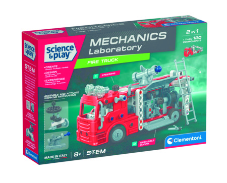CLEMENTONI SCIENCE&PLAY MECHANICS konstruktor Tuletõrjeauto, 75134BL 