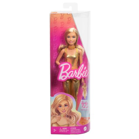 BARBIE Fashionistas nukk kuldses kostüümis, HRH19 