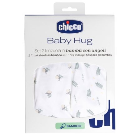 CHICCO linane voodipesu hällile NEXT2ME TWINS, 44x76 cm, 2 tk, rohelised lehed 
