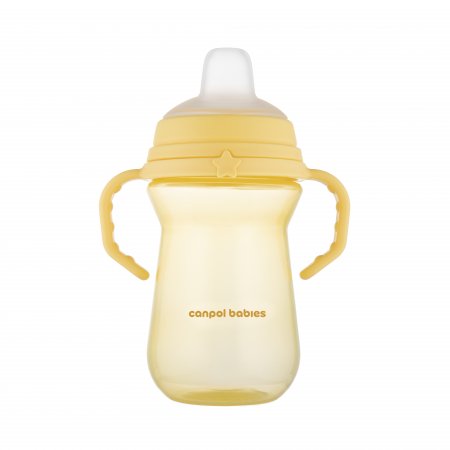 CANPOL BABIES tass silikoontilaga, FirstCup, 6m+, 250ml, kollane, 56/615_yel 56/615_yel