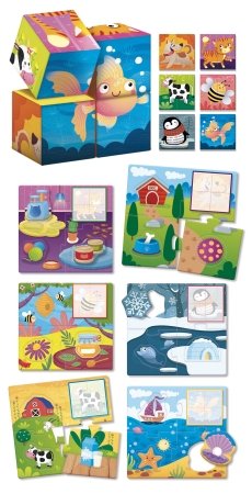 LISCIANI MONTESSORI BABY hariv mänguasi Cubes and Logic 2 in 1, 48tk., 96879 