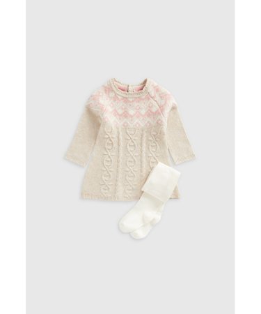 MOTHERCARE kleita ar garām piedurknēm un zeķubikses, IF722 92 