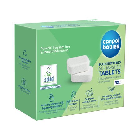 CANPOL BABIES ökosertifikaadiga nõudepesumasina tabletid, 30 tk., 1/502 